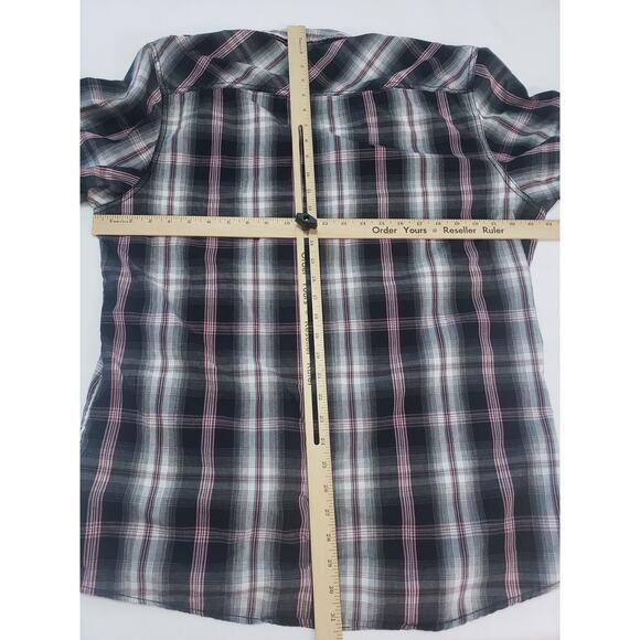 Jeans by Buffalo Mustafa Black Plaid Shirt size 2XL Y2K Grunge Gorpcore - Picture 7 of 12